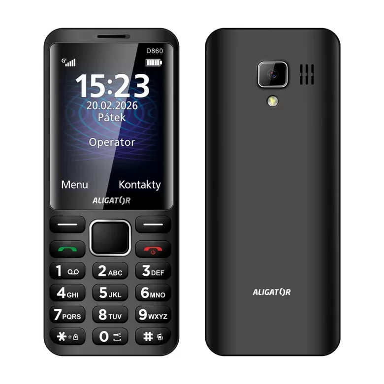 Tlačítkový telefon ALIGATOR D860 Dual SIM, černý