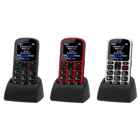 Tlačítkový telefon ALIGATOR A321 Senior + nabíjecí stojánek